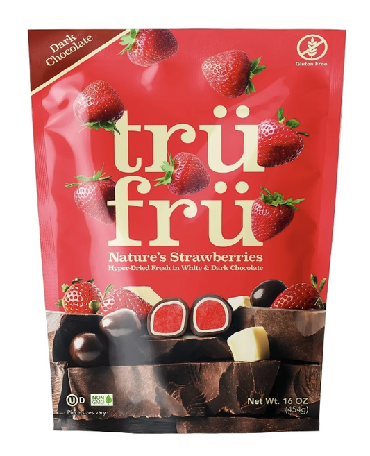 Tru Fru Hyper-Dried Real Strawberries in White and Dark Chocolate (16 Ounce)